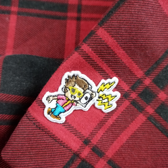 Reworked Custom "Death" Plaid Tartan 1990s Band Shorts - Picture 5 of 7